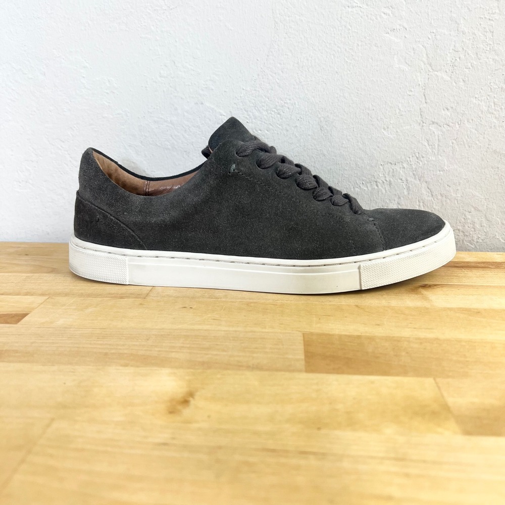 Frye Sneakers Gio Low Lace Womens Size 7 Grey Suede Leather Casual Shoesā